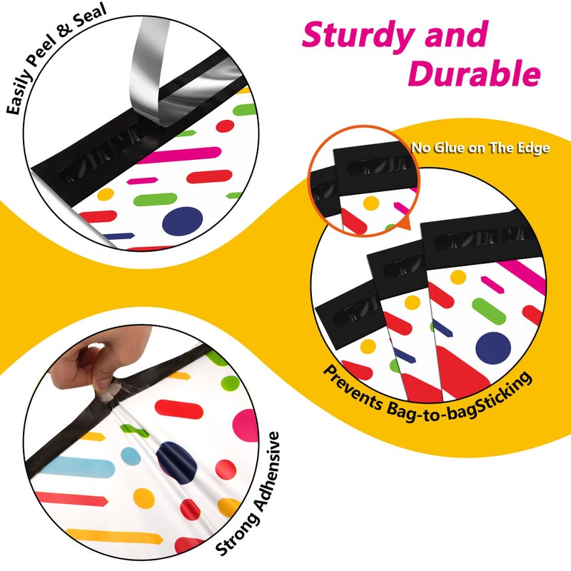 Vapulcio Poly Mailers 10x13 Inch 25 Pcs - Color Stripe Printed Shipping Bags, 2.4mil Thickness, Waterproof and Tear Resistant Mailing Envelopes, Self-Sealing Packaging Bags for Small Business - Image 3